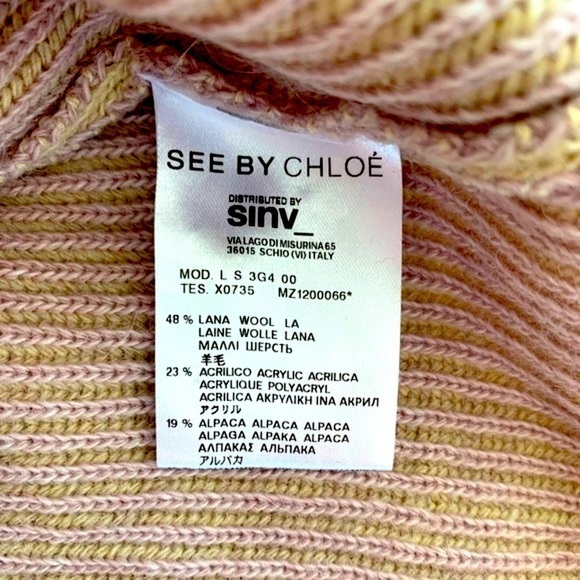 See by Chloe alpaca wool blend sweater NWOT - Picture 4 of 4